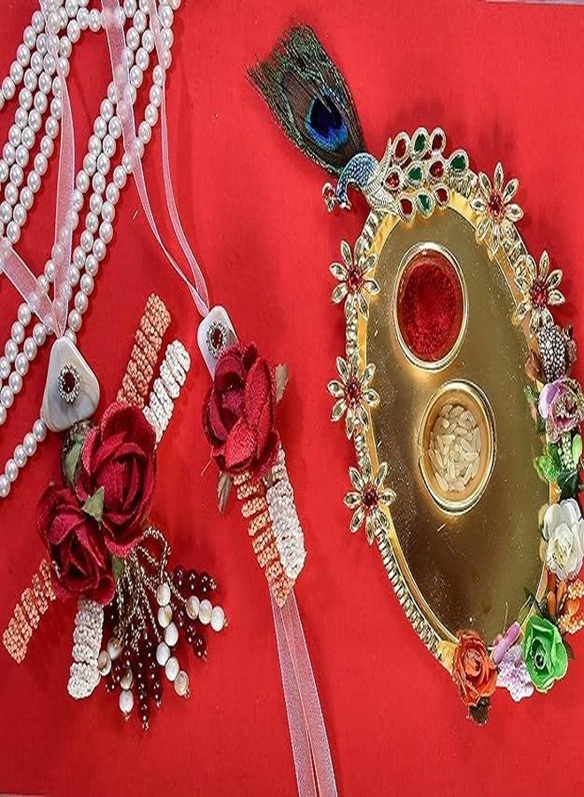 Evisha Pair Rakhi Roli Chawal Plate And 2 Kids Cartoon Character LED Rakhi For Brother And Bhabhi | Rakhi Combo-P-12-T-2LED - Image 2